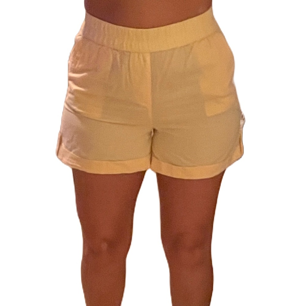 PACT 100% ORGANIC COTTON/LINEN YELLOW SHORTS